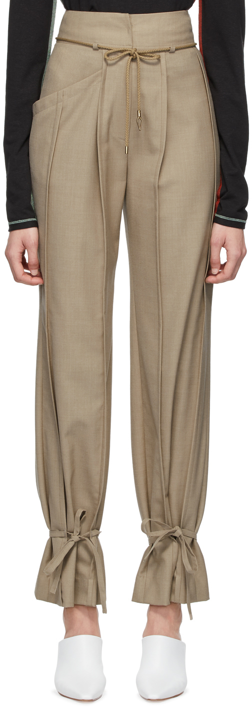 Andersson Bell: Beige Wool Katina Trousers | SSENSE