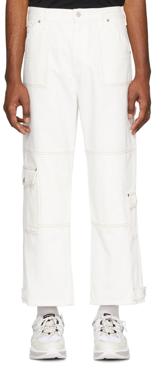 white carpenter pants