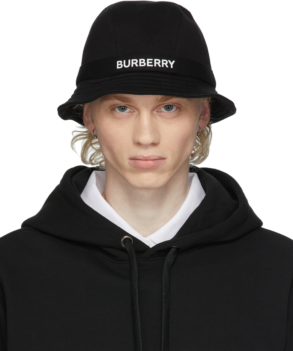 Burberry: Black Jersey Bucket Hat | SSENSE