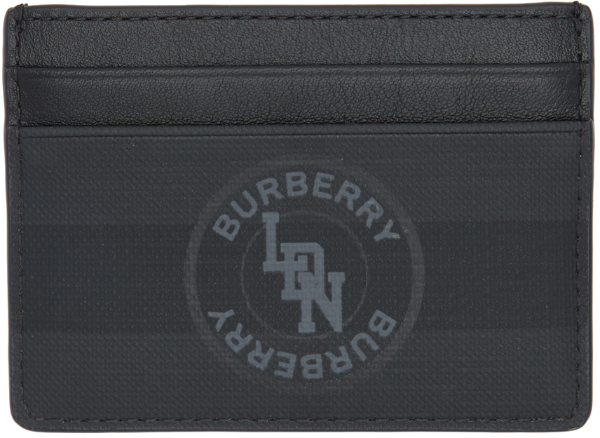Burberry Sandon Card Case London Check Dark Charcoal in Leather - US