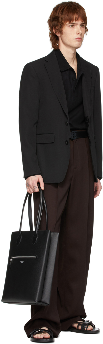 burberry medium grainy leather tote bag