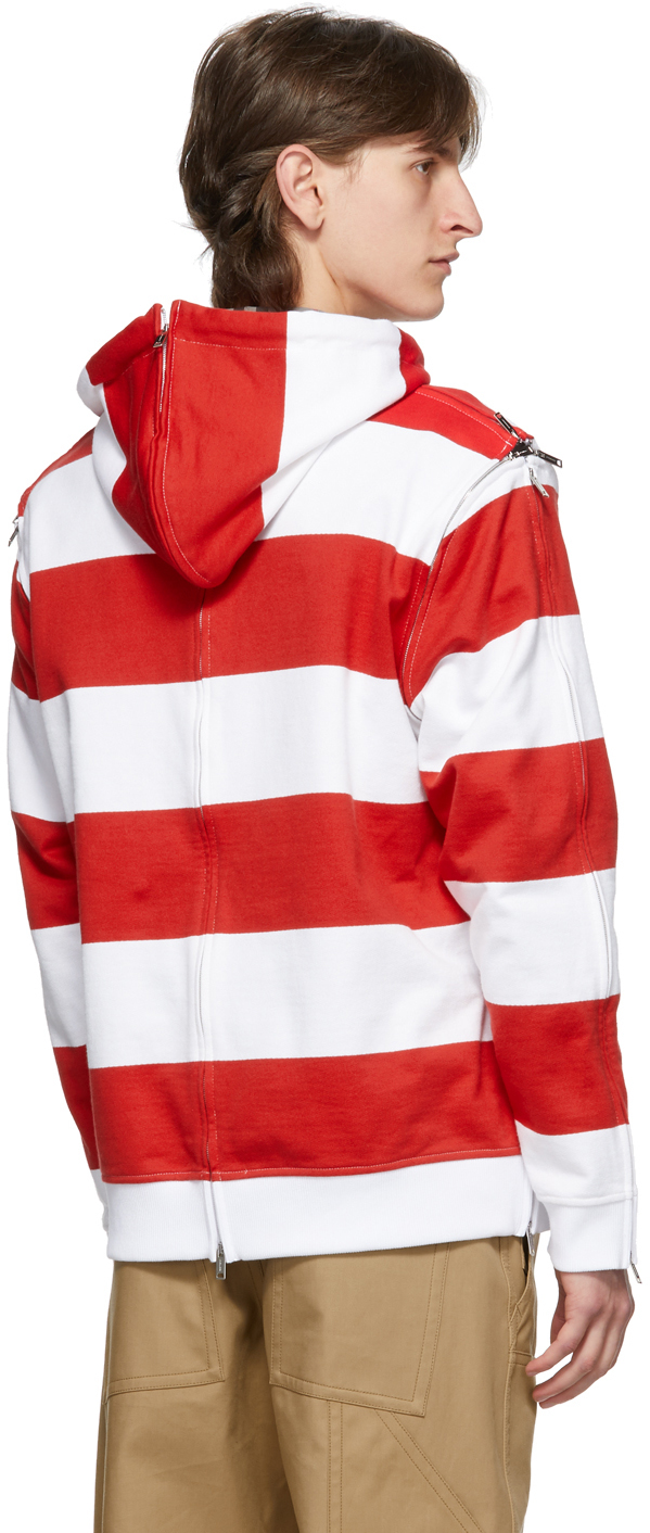 red and white striped hoodie