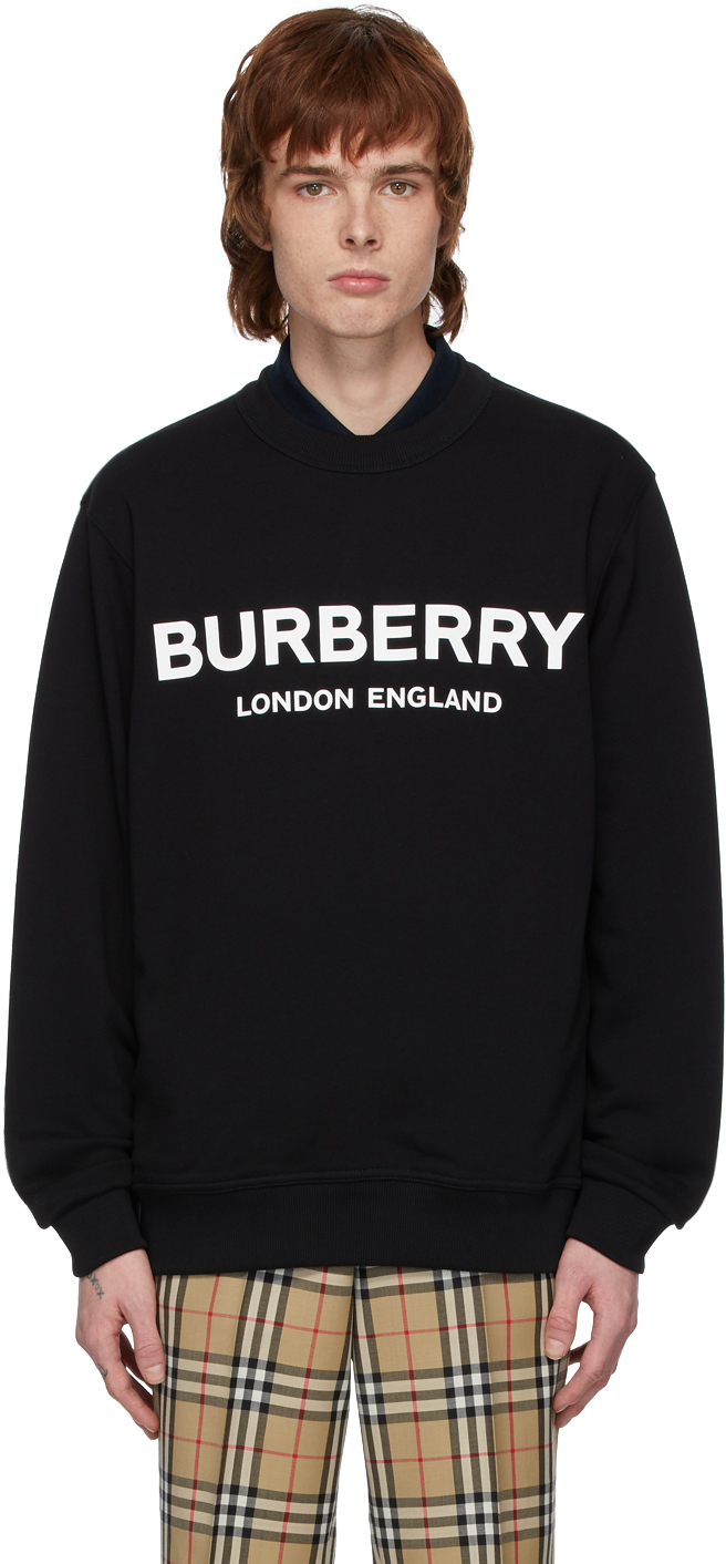Burberry: Black Logo Lanslow Sweatshirt 