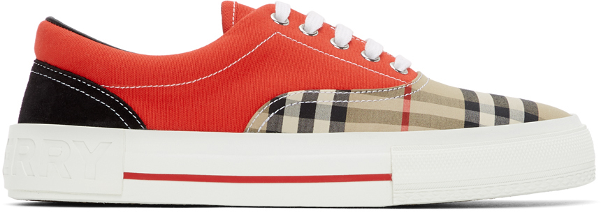 red burberry sneakers