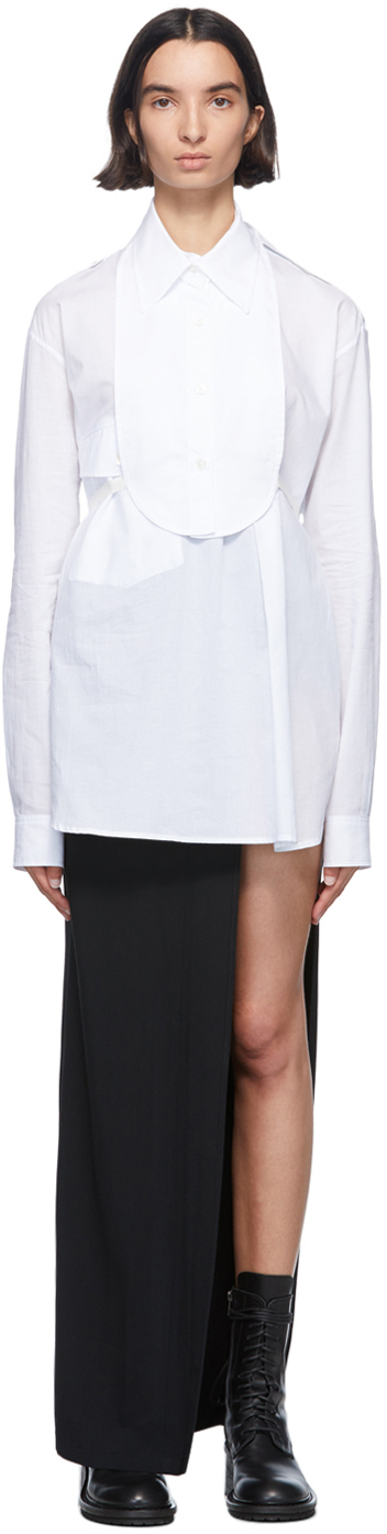 Ann Demeulemeester: White Cotton Bavet Shirt | SSENSE