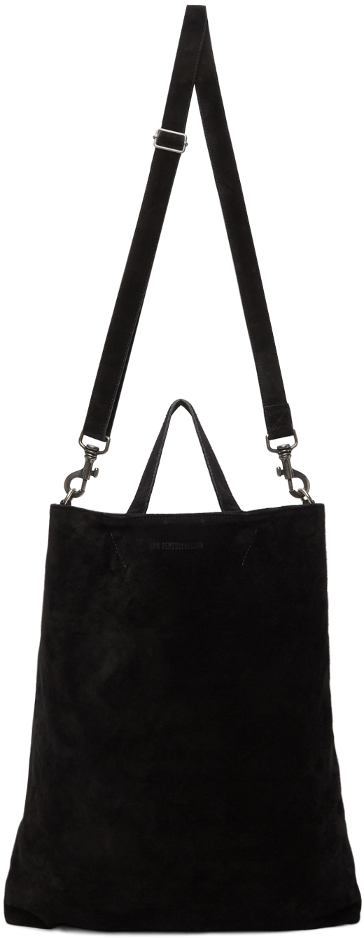 black suede tote