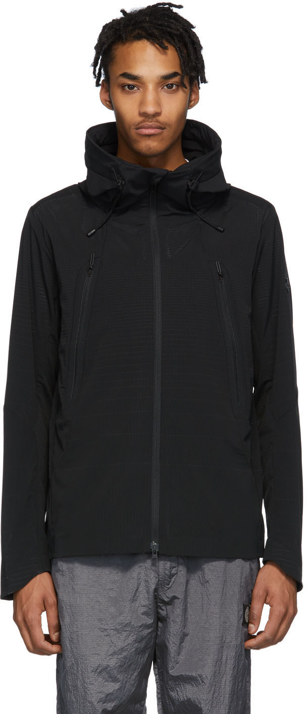 Descente ALLTERRAIN: Black Schematech Air Hooded Jacket | SSENSE UK