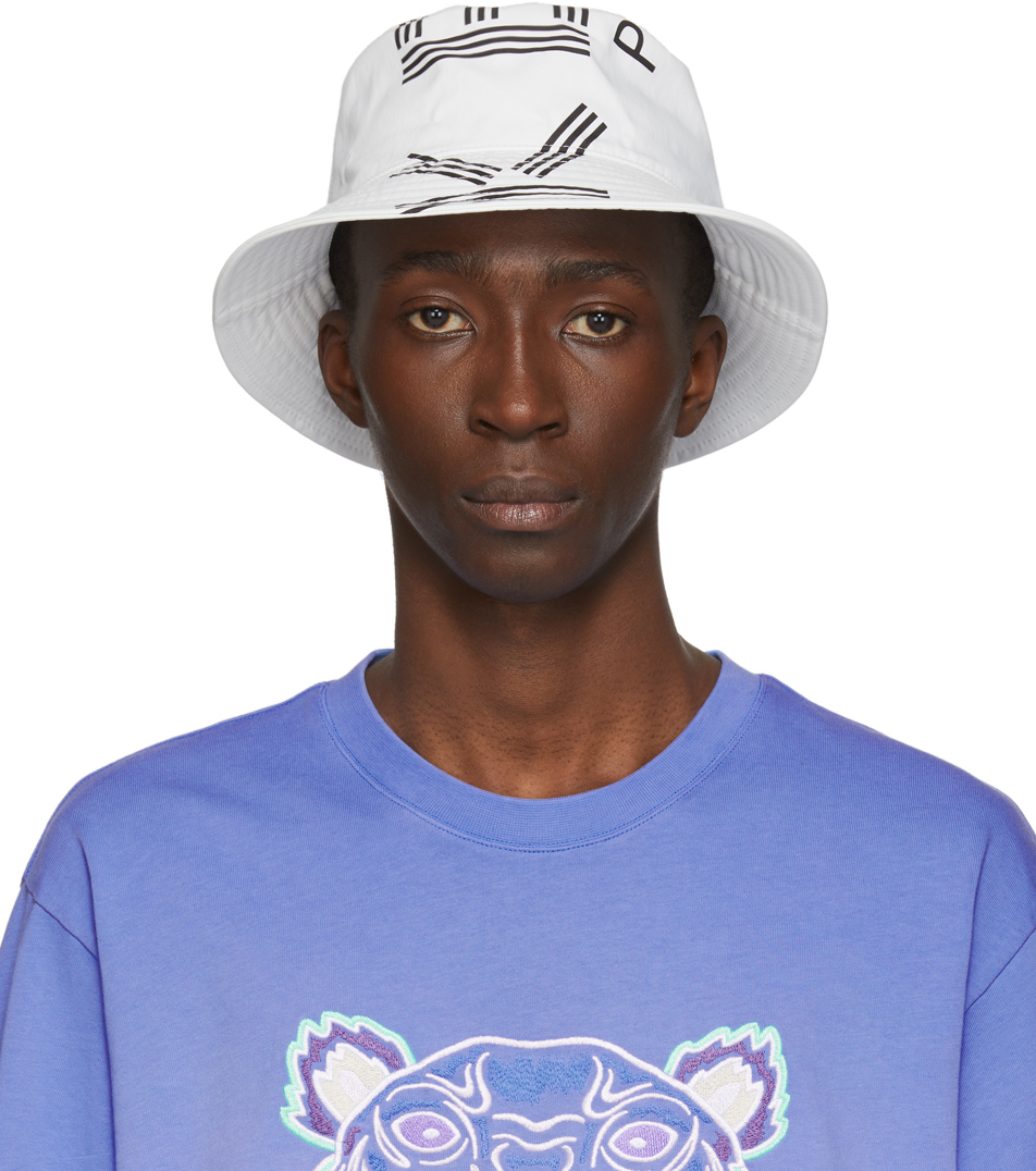 Kenzo: White Sport Logo Bucket Hat | SSENSE