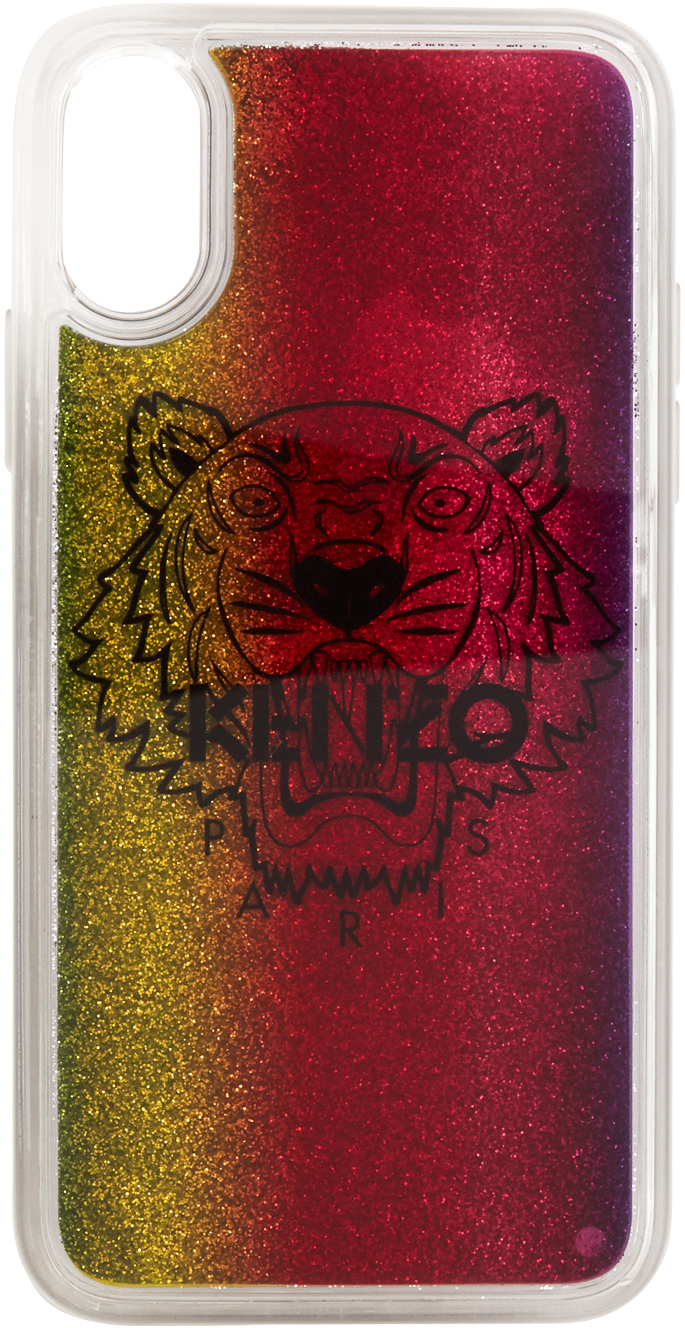 Multicolor Glitter Tiger Head iPhone X/XS Case