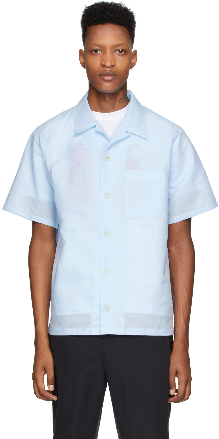 Kenzo: Blue Linen Shirt | SSENSE