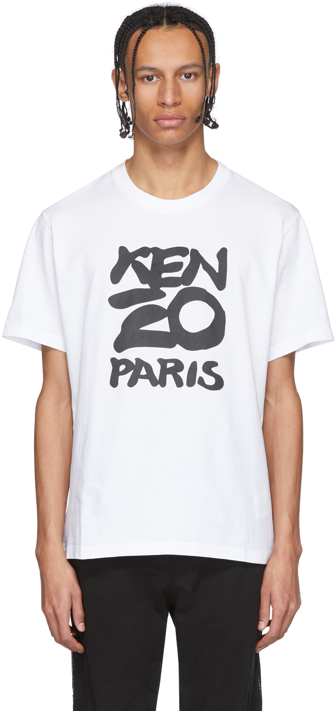 Kenzo White 'Paris' T-Shirt