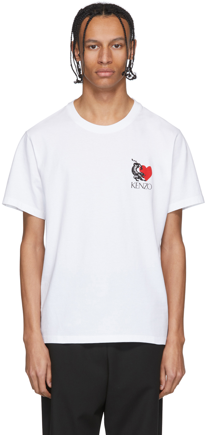 Kenzo: White Limited Edition Valentine's Day Lucky Star T-Shirt ...