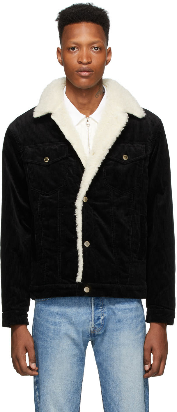 Maison Kitsuné: Black Chord Trucker Jacket | SSENSE