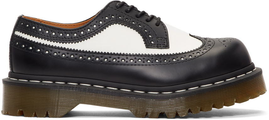 dr martens black and white brogues