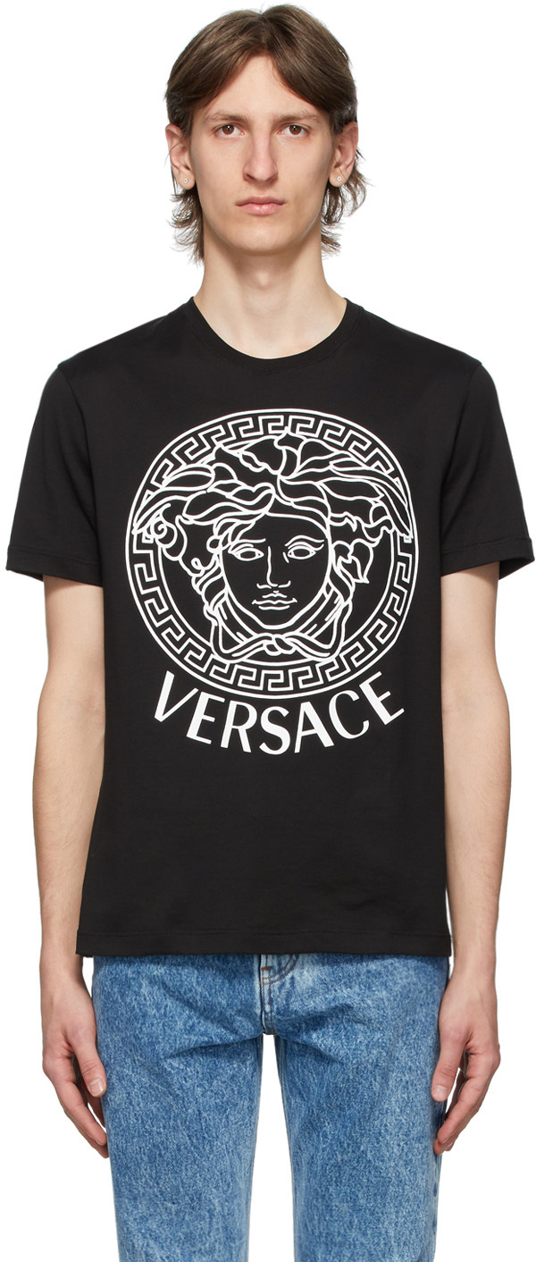 Versace: T-shirt noir Medusa exclusif à 