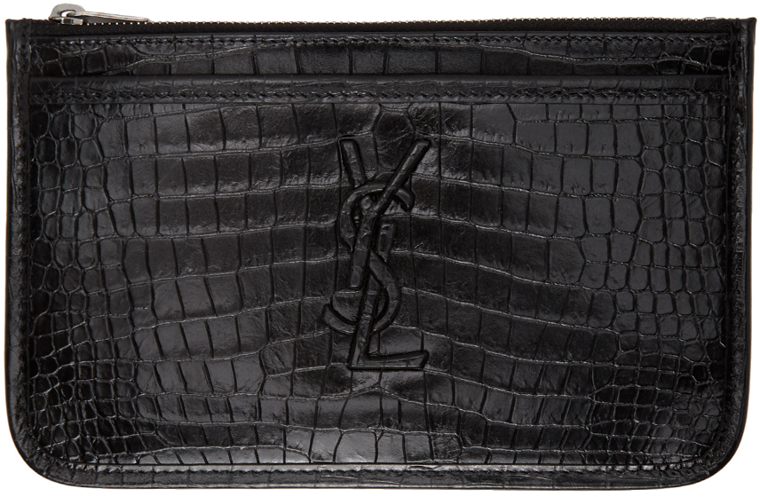 Black Croc Niki Bill Pouch
