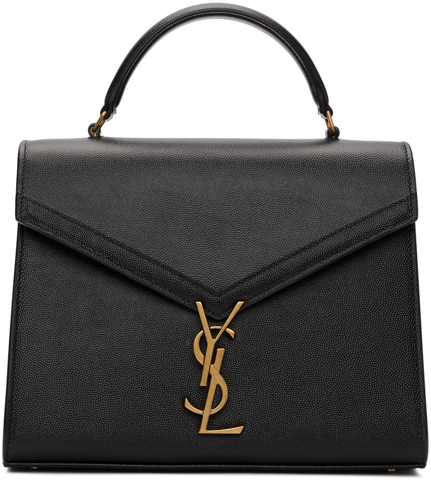 Saint Laurent Black Medium Cassandra Top Handle Bag SSENSE