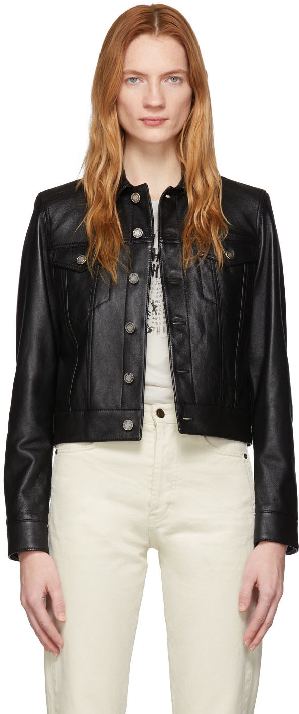 Saint Laurent: Black Leather Classic Jacket | SSENSE