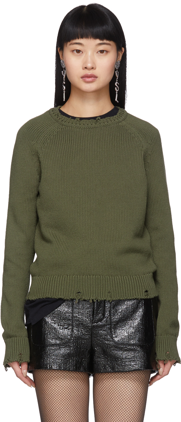 Saint Laurent Khaki Used Knit Sweater | Smart Closet