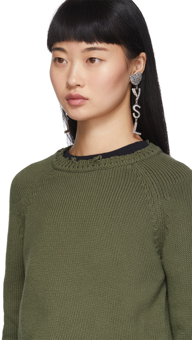 Saint Laurent Khaki Used Knit Sweater | Smart Closet