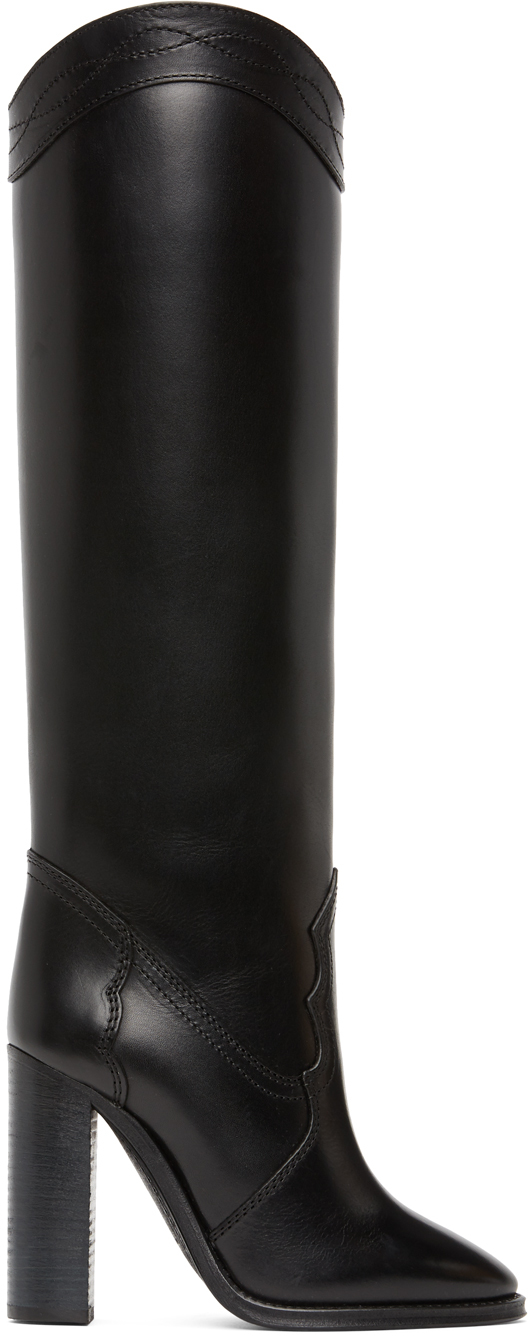 ysl black leather boots