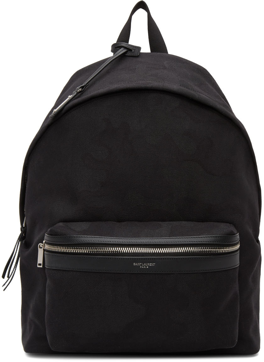 black camouflage backpack