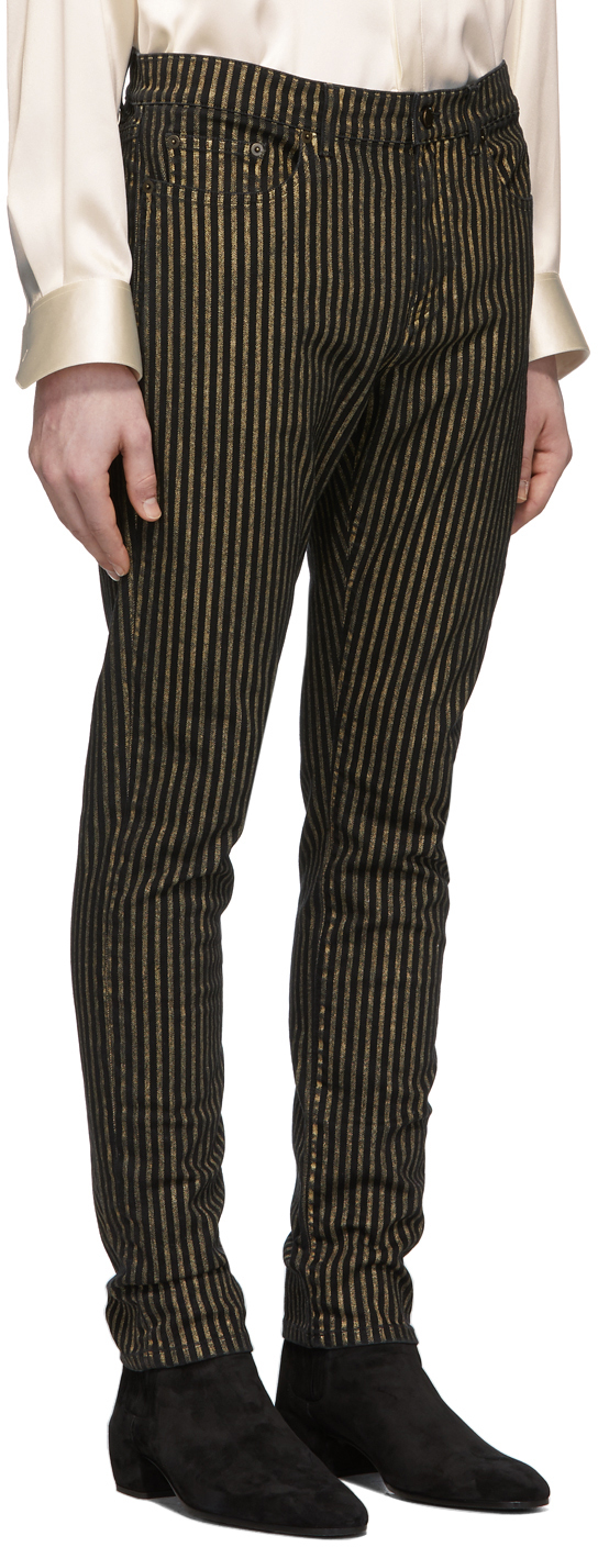 gold stripe jeans