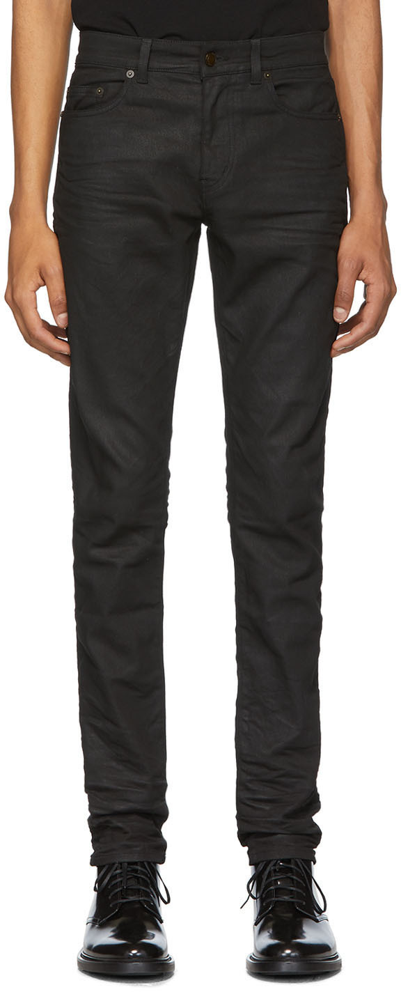 saint laurent waxed jeans