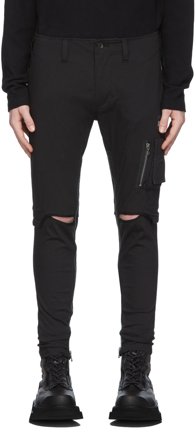 Julius: Black Track Cargo Pants | SSENSE UK