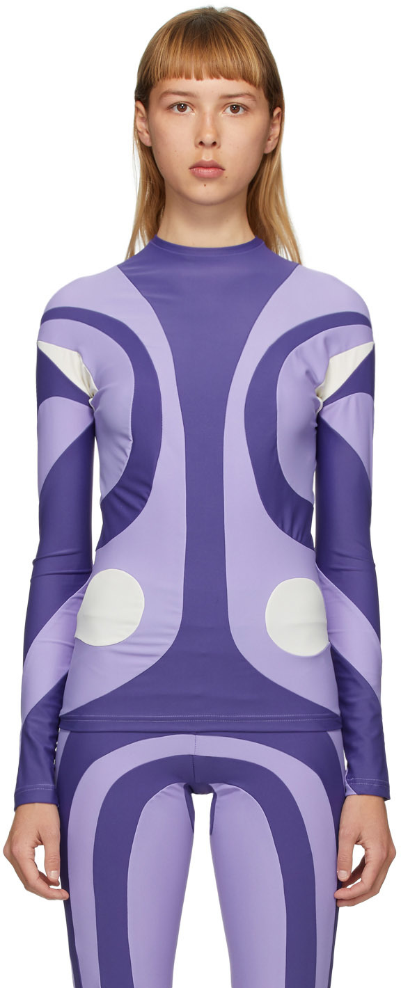 Paula Canovas Del Vas Purple Stretch Long Sleeve T-Shirt