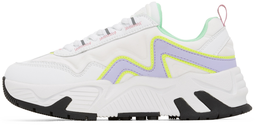 MSGM: White & Purple Chunky Sneakers MSGM: White Chunky Sneakers | SSENSE UK