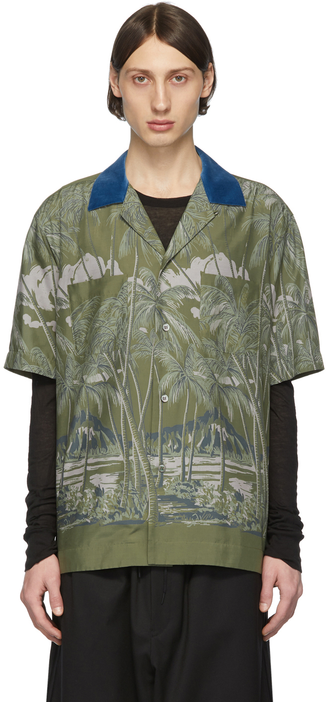 sacai: Khaki Sun Surf Edition Diamond Head Short Sleeve Shirt | SSENSE