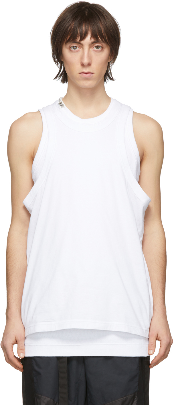 sacai: White Layered Tank Top | SSENSE