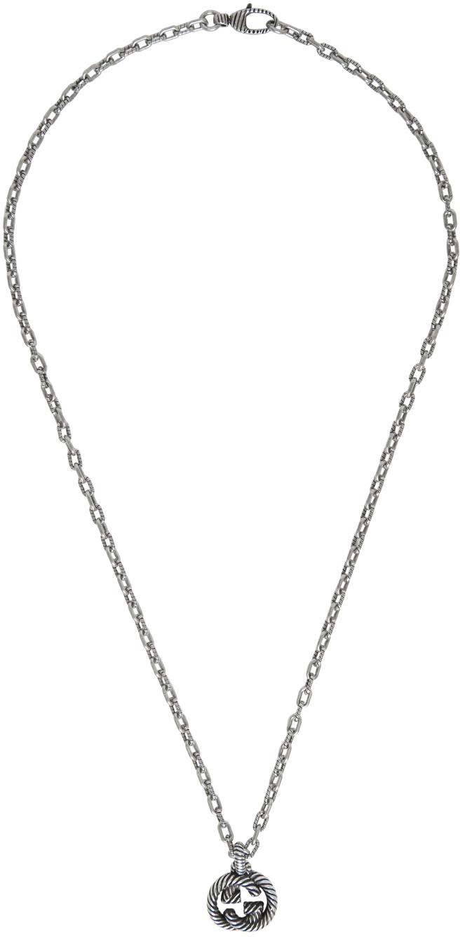 sporadisk Limited Lee Gucci: Silver Interlocking G Necklace | SSENSE
