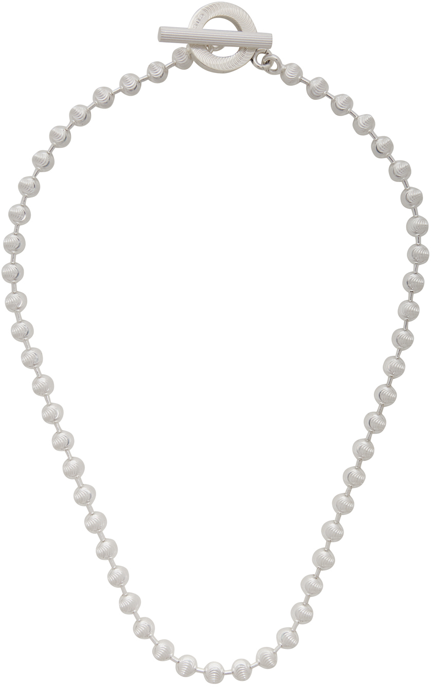 Silver Ball-Chain Choker Necklace by 