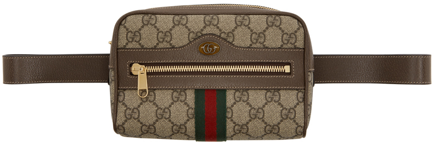 Gucci: Beige & Brown GG Supreme Ophidia Belt Bag | SSENSE