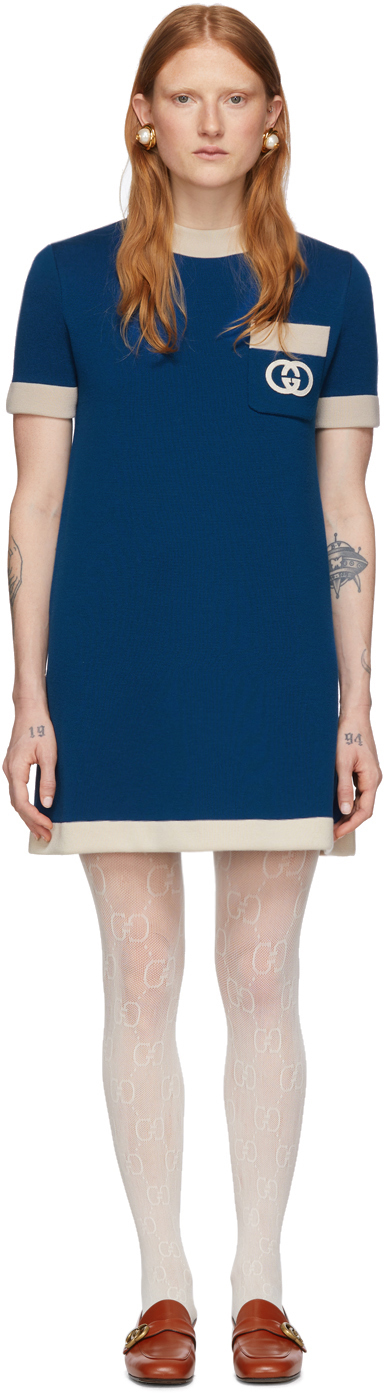 blue gucci dress