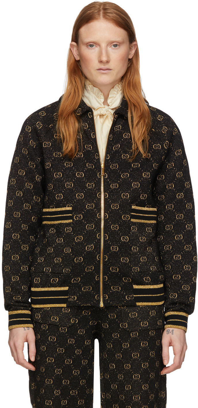 gucci black and gold jacket