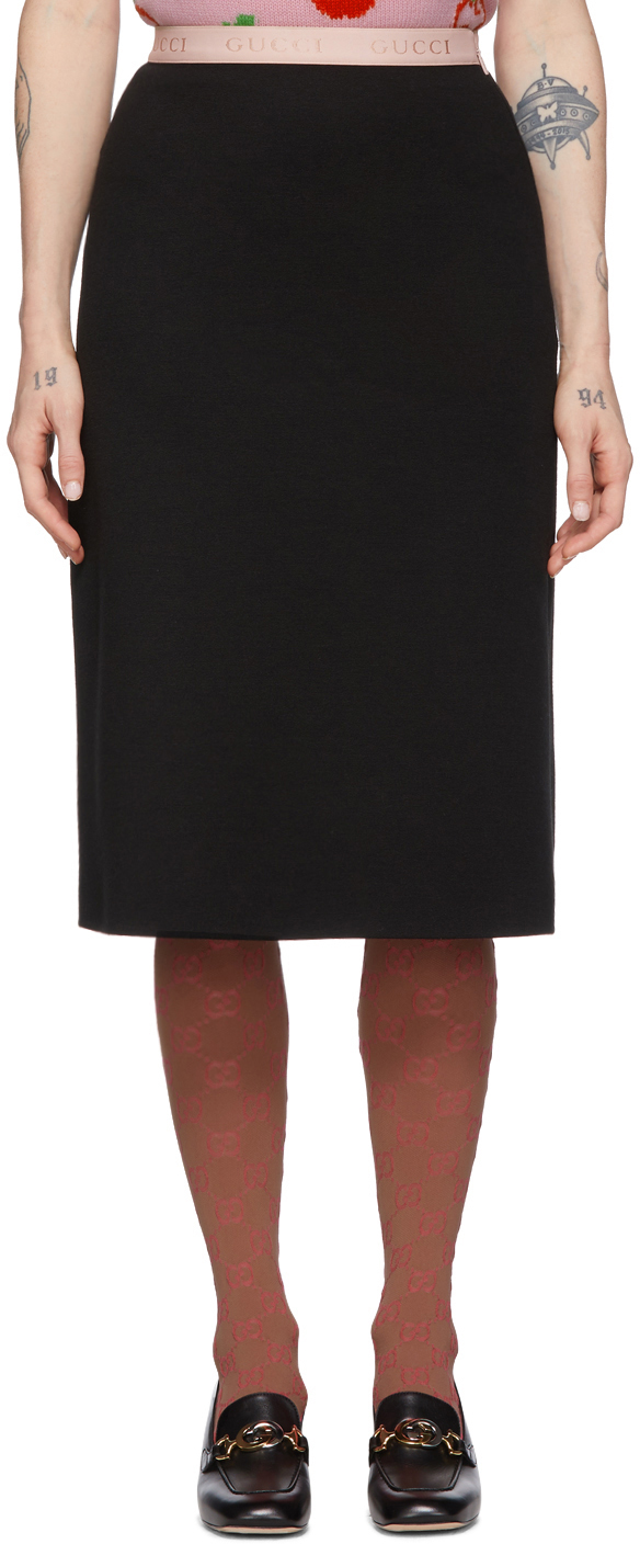 Gucci: Black Wool Jersey Skirt | SSENSE