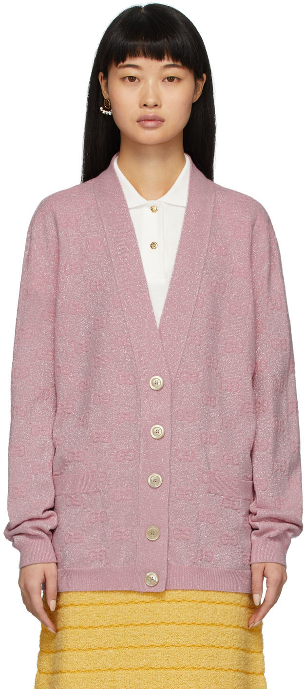 gucci pink cardigan
