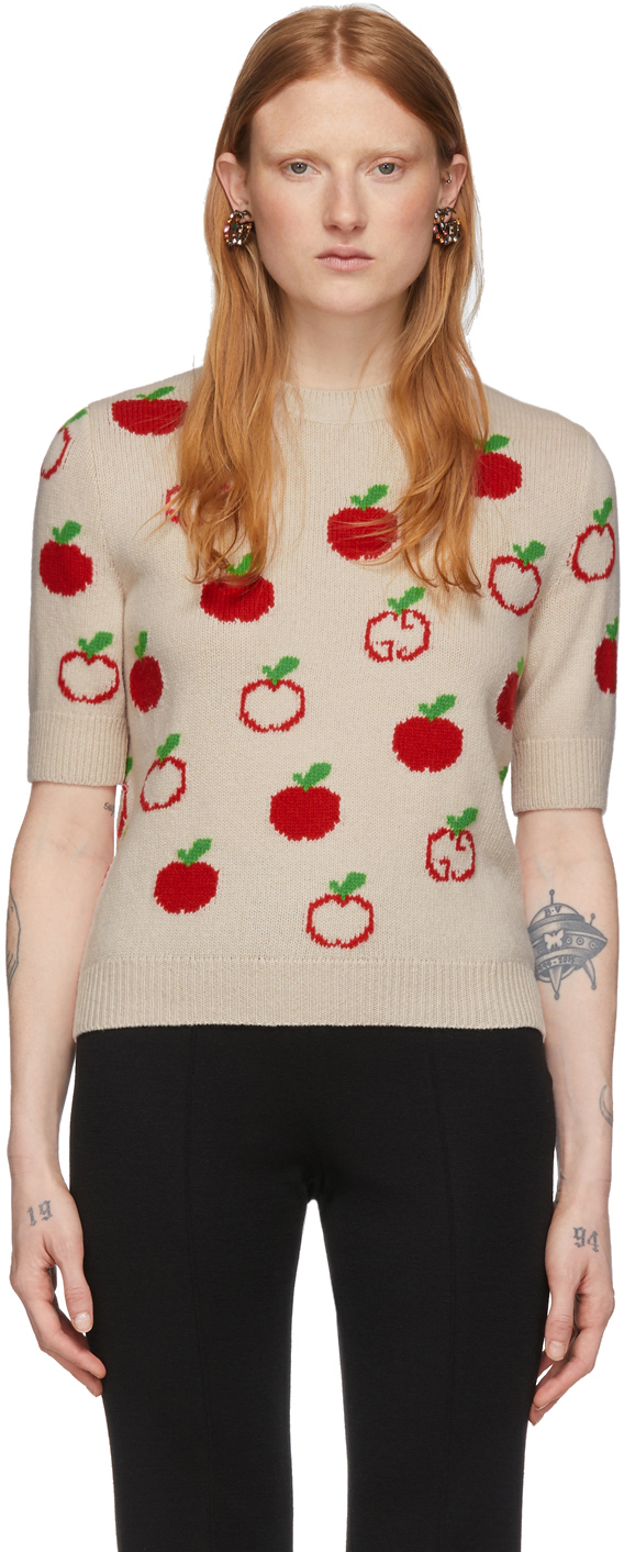 white half sleeve sweater
