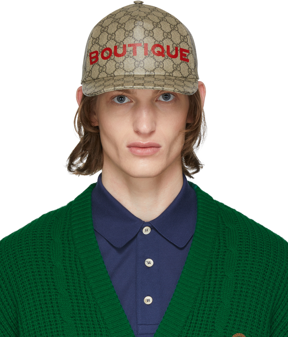 Gucci: Beige GG 'Boutique' Cap | SSENSE