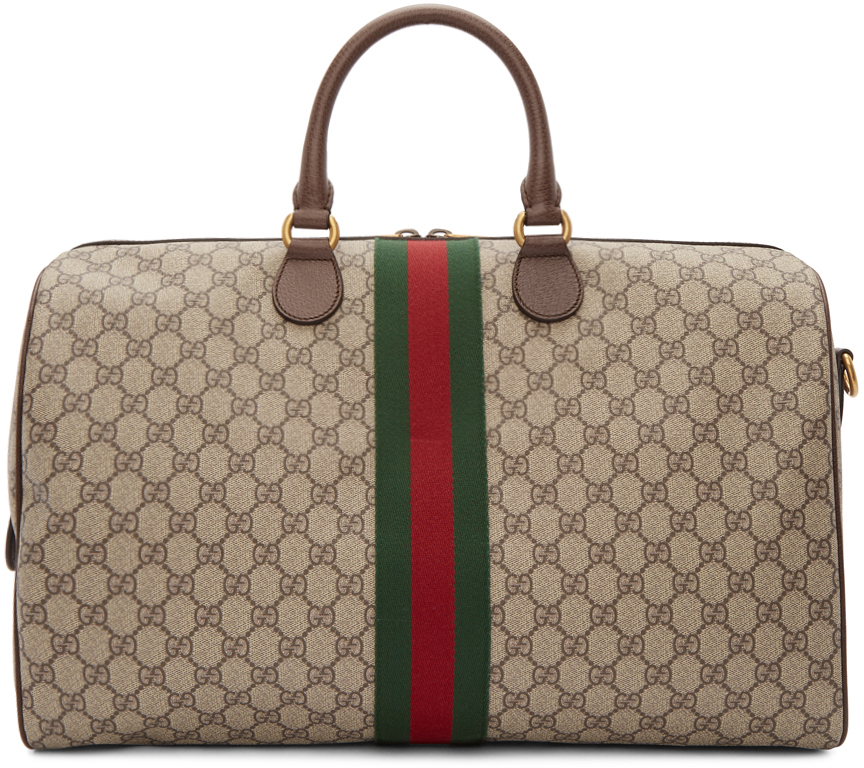 gucci canvas duffle bag