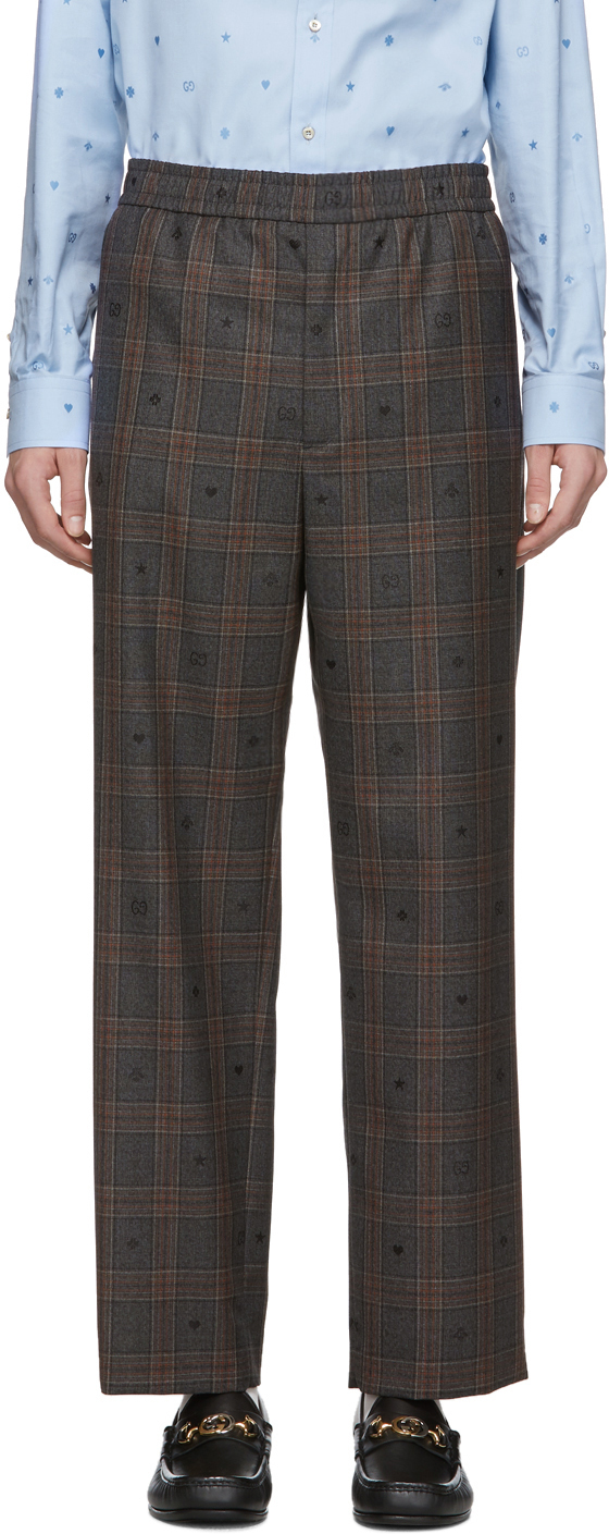 Gucci Tartan Trousers 200  liked on Polyvore featuring pants capris  red red plaid pants tartan pants red   Red pants men Mens pants  casual Red trousers
