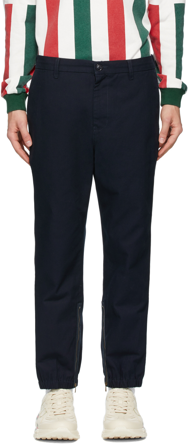 navy side stripe trousers