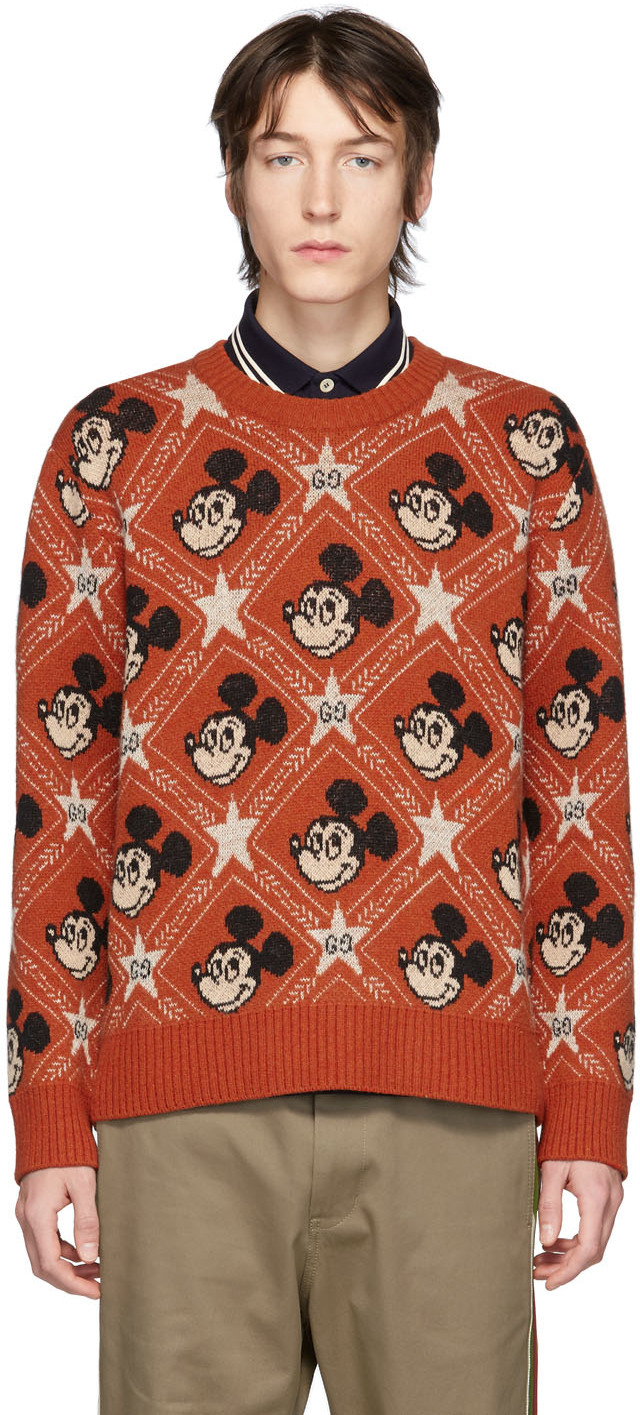 gucci mickey mouse sweater orange