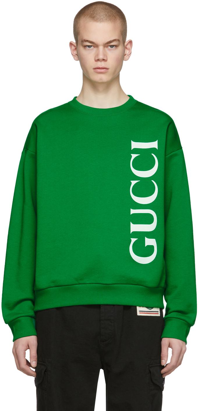 Gucci: Green Logo Sweatshirt | SSENSE 
