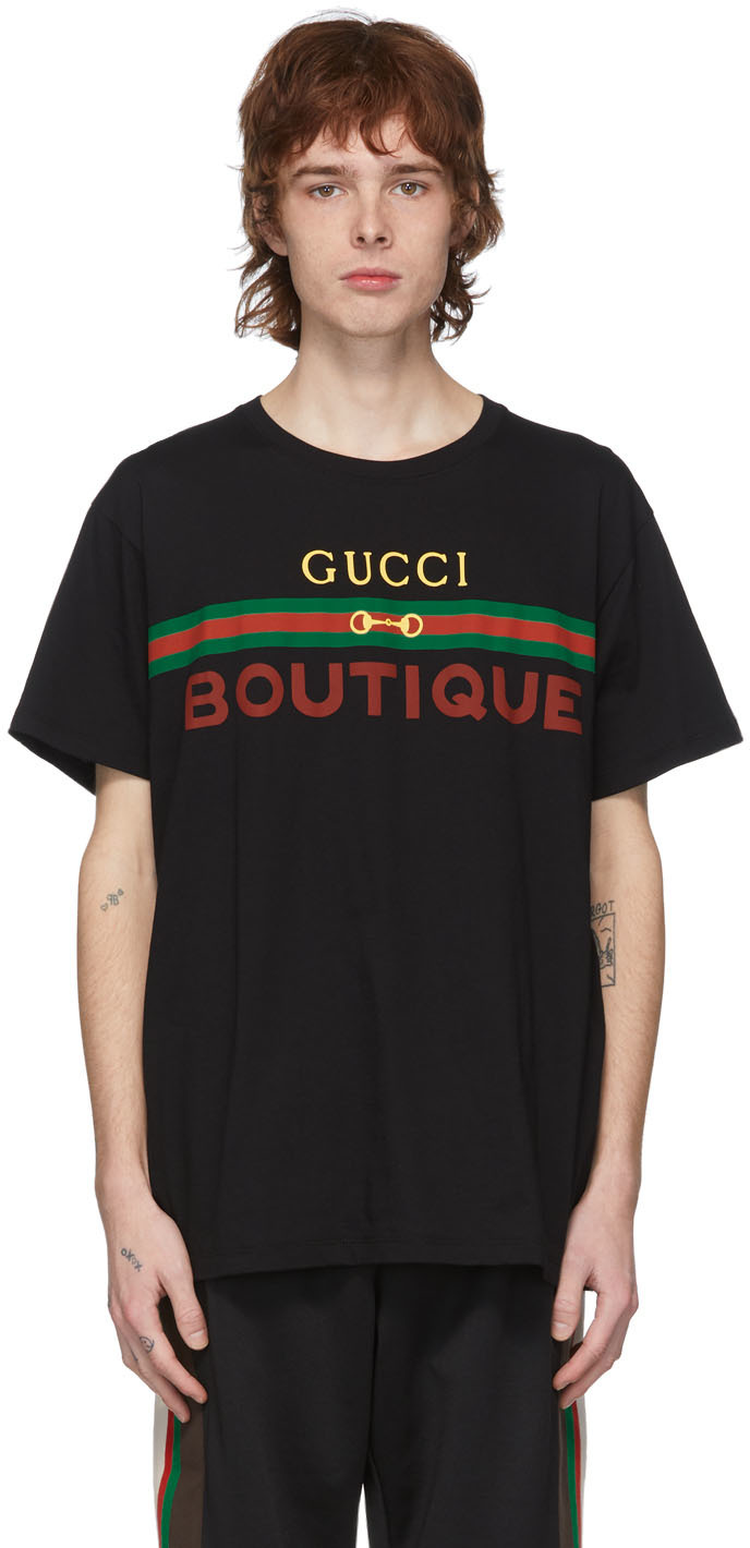 Gucci Black Boutique Logo T Shirt Ssense Uk