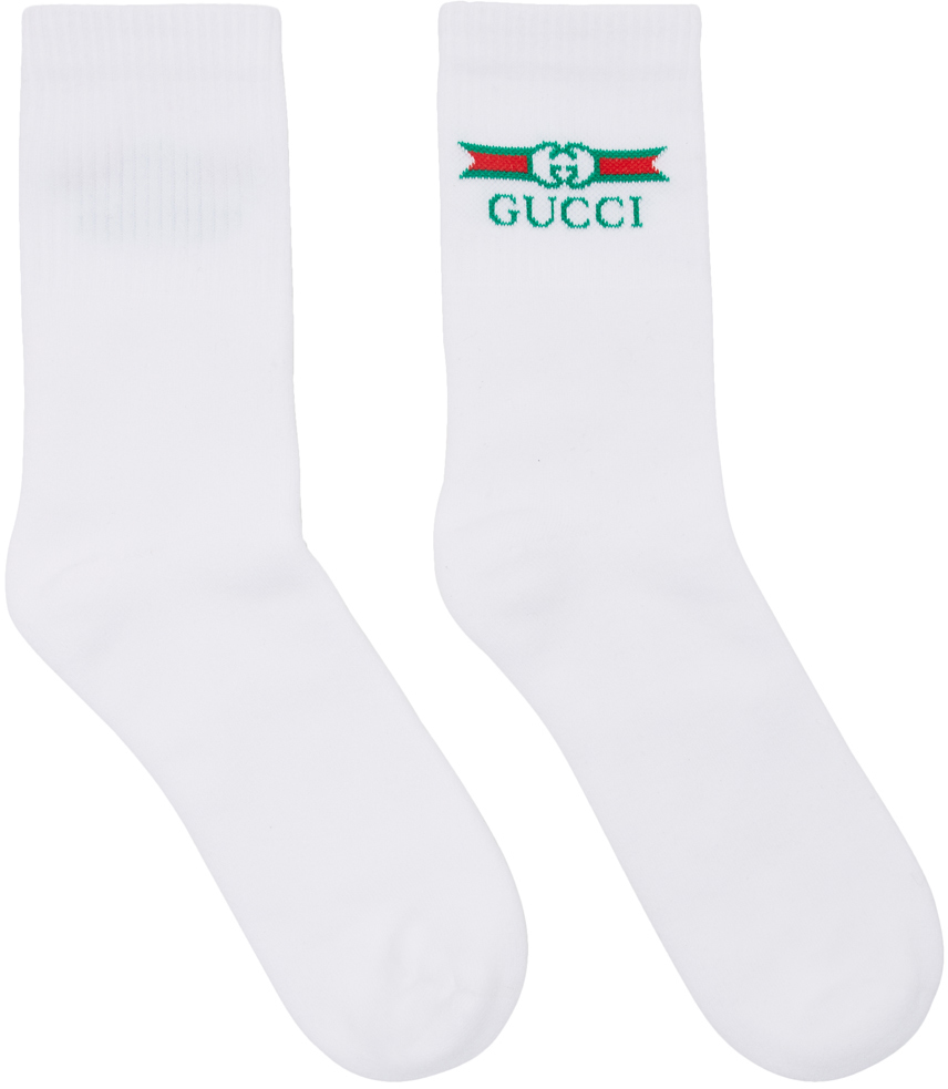 Gucci: White Logo Socks | SSENSE