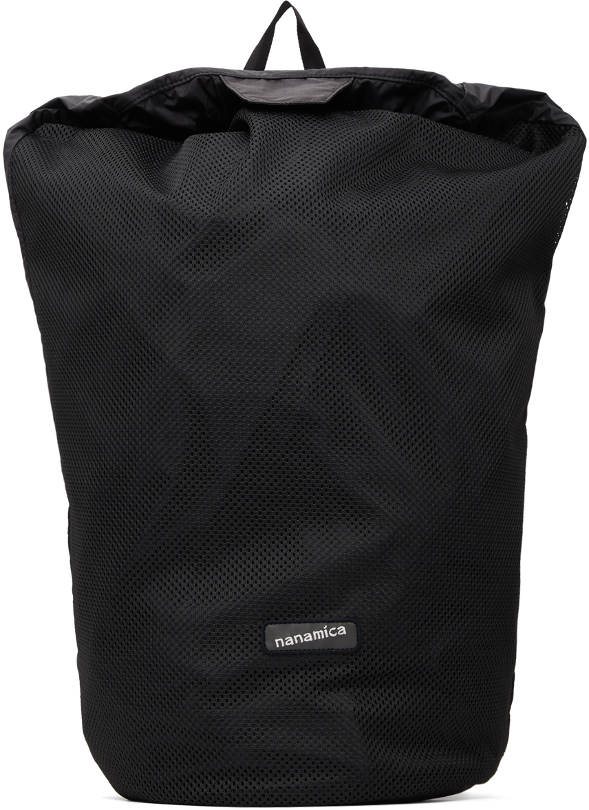 Nanamica Black Mesh Packable Day Backpack SSENSE Canada